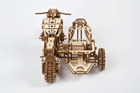 Ugears Scrambler UGR-10 z bocznym wózkiem Model mechaniczny do składania