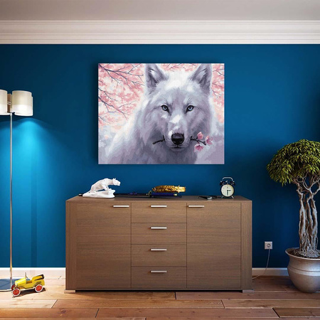 Biały wilk 50x65 cm