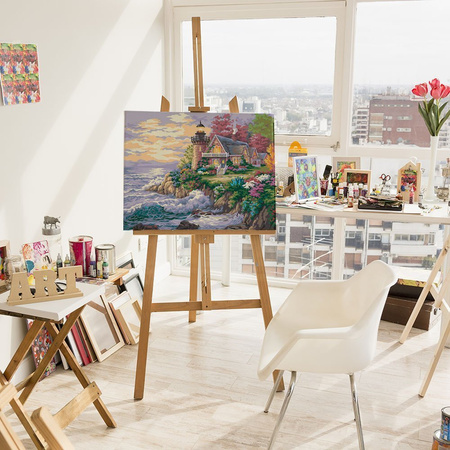 5D Domek Nad Morzem Diamentowa Mozaika 40x50 cm