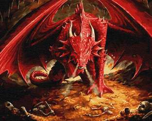 Czerwony smok 40x50 cm