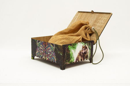 Puzzle Drewniane Dla Dorosłych Na Prezent Wilk Z Elementami Zwierząt 183 el. Rozmiar 450x310 mm