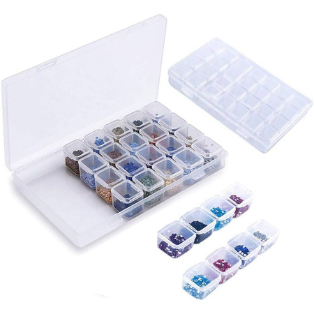 Organizer Pudełko Na Haft Diamentowy Pojemnik Do Diamencików Mozaiki 28 Przegródek