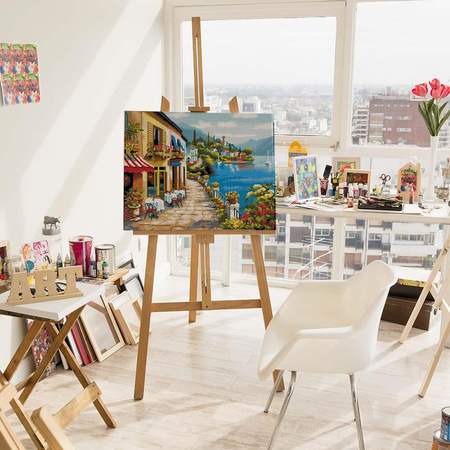 5D Cafe na nabrzeżu Diamond Painting Mozaika 40x50 cm