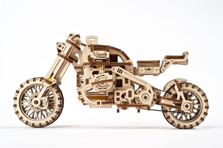 Ugears Scrambler UGR-10 z bocznym wózkiem Model mechaniczny do składania