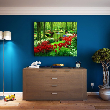 Czerwone tulipany 40x30cm Diamond Painting Mozaika