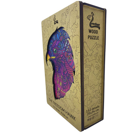 Drewniane Puzzle The freedom hawk Z Elementami Zwierząt 152 el. 34x25 cm