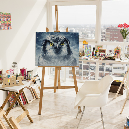 Sowa w zimowej zadymce