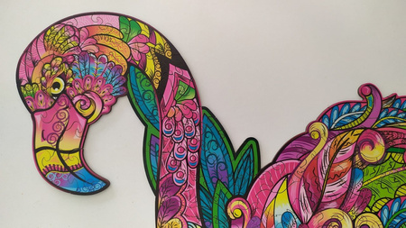 Drewniane Puzzle FLAMING Z Elementami Zwierząt 196 el. Rozmiar 480х320 mm