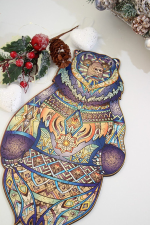 Drewniane Puzzle Spirit of the wood Z Elementami Zwierząt 177 el. 40x24cm