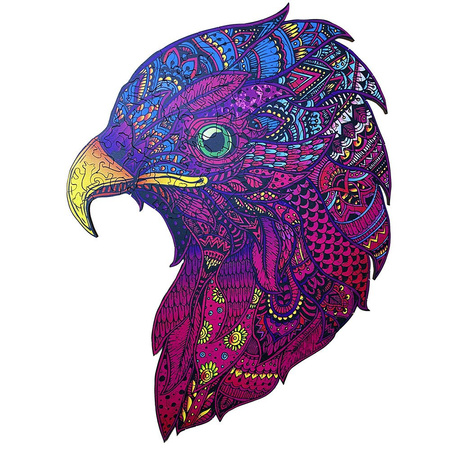 Drewniane Puzzle The freedom hawk Z Elementami Zwierząt 152 el. 34x25 cm