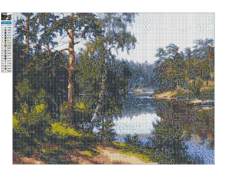 Haft Diamentowy Bez Ramy Leśna Rzeka Potok 30x40 Mozaika Diamentowa 5D