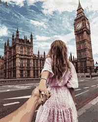 Dziewczyna prowadzi go za rękę - Big Ben