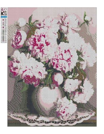 Haft Diamentowy Bez Ramy Piwonie Kwiaty 30x40 Mozaika Diamentowa 5D