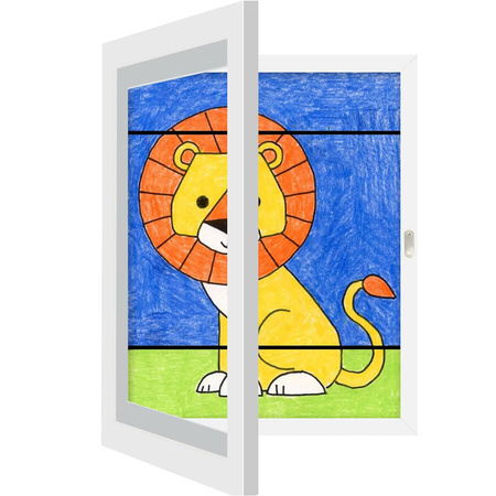 2x Ramka Artystyczna Na Obrazki I Zdjęcia Dla Dzieci Drewniana Otwierana Biała A4 34x25cm