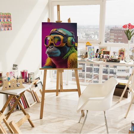 Kolorowa małpa w futurystycznych okularach