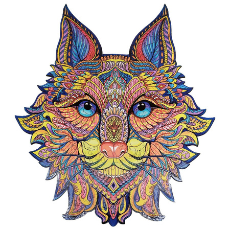 WOOD PUZLE Puzzle Drewniane Kot Leśny Z Elementami Zwierząt 420x380mm. 165 elementów