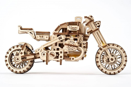 Ugears Scrambler UGR-10 z bocznym wózkiem Model mechaniczny do składania