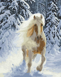 Koń w zimowym lesie