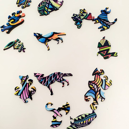 Drewniane Puzzle JELEŃ Z Elementami Zwierząt 161 el Rozmiar 343х485 mm