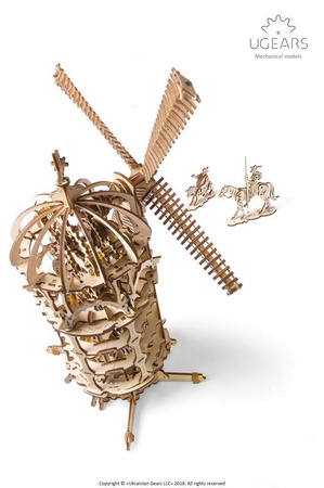 Wieża-Młyn Wiatrowy Model mechaniczny do składania