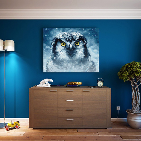 Sowa w zimowej zadymce