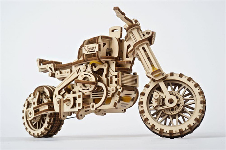 Ugears Scrambler UGR-10 z bocznym wózkiem Model mechaniczny do składania