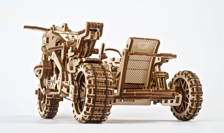 Ugears Scrambler UGR-10 z bocznym wózkiem Model mechaniczny do składania
