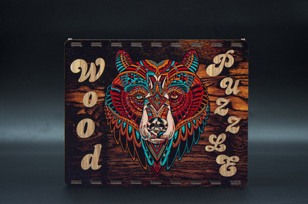 WOOD PUZLE Drewniane Puzzle Niedźwiedź 95 el. Rozmiar 360х300 mm