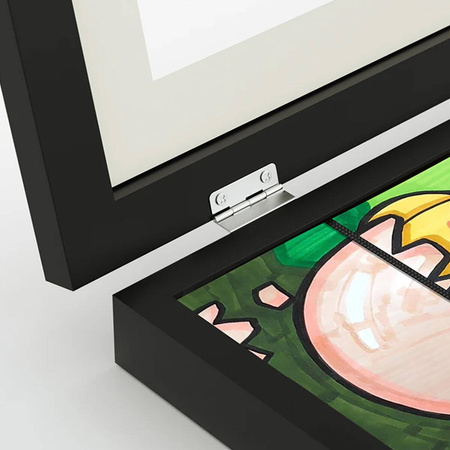 Ramka Artystyczna Na Obrazki I Zdjęcia Dla Dzieci Drewniana Otwierana Czarna A4 34x25cm