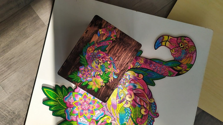 Drewniane Puzzle FLAMING Z Elementami Zwierząt 196 el. Rozmiar 480х320 mm