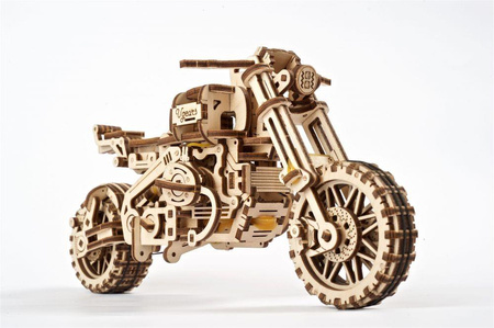 Ugears Scrambler UGR-10 z bocznym wózkiem Model mechaniczny do składania