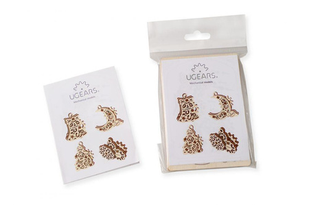 U-Fidgety Gearsmas drewniane puzzle 3D. Zestaw 4 szt.