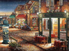 Przytulna ulica ze stolikami kawiarni 40x30cm Diamond Painting Mozaika