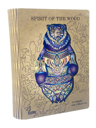 Drewniane Puzzle Spirit of the wood Z Elementami Zwierząt 177 el. 40x24cm