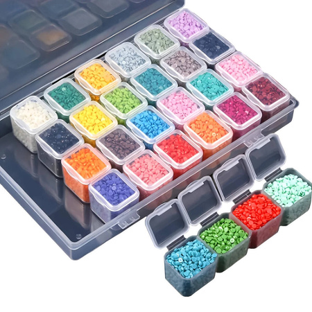 Organizer Pudełko Na Haft Diamentowy Pojemnik Do Diamencików Mozaiki 28 Przegródek