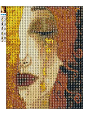 Haft Diamentowy Bez Ramy Gustav Klimt. Złote łzy 30x40 Mozaika Diamentowa 5D