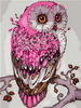 Różowa sowa 30x40cm