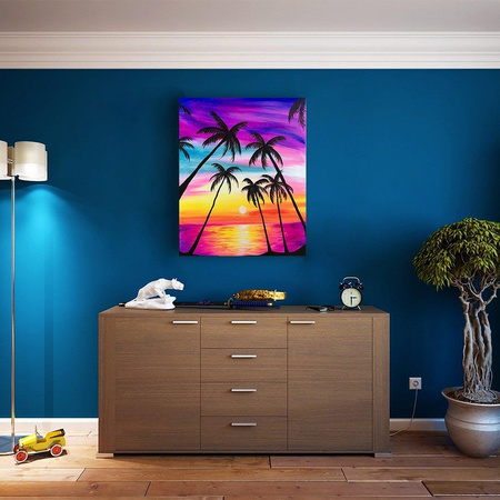 Palmy o zachodzie słońca Hawaje