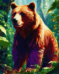 Leśny niedźwiedź w blasku słońca