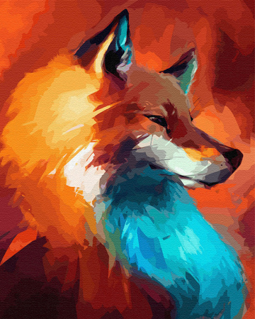 Abstrakcyjny lis w żywych kolorach