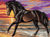 Haft Diamentowy Bez Ramy Koń Bucefal w biegu 30x40 Mozaika Diamentowa 5D