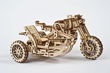 Ugears Scrambler UGR-10 z bocznym wózkiem Model mechaniczny do składania
