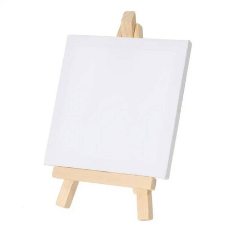 10x Mała Sztaluga + 10x Mini Płótno Malarskie 7x7 cm