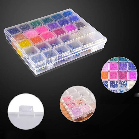 Organizer Pudełko Na Haft Diamentowy Pojemnik Do Diamencików Mozaiki 28 Przegródek