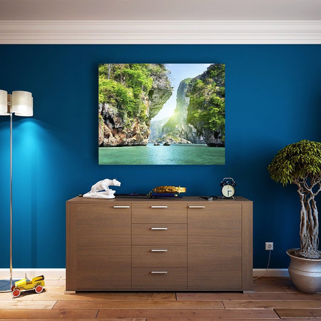 Morze między skałami 40x30cm Haft Diamentowy Mozaika