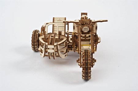 Ugears Scrambler UGR-10 z bocznym wózkiem Model mechaniczny do składania
