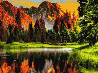Haft Diamentowy Bez Ramy Krajobraz Górski 30x40 Mozaika Diamentowa 5D