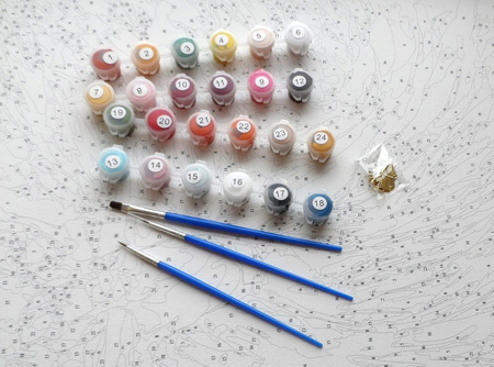 Zachód słońca nad polem lawendy 50x65