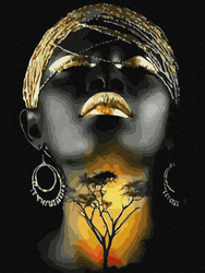 Haft Diamentowy Bez Ramy Ciepło Afryki 30x40 Mozaika Diamentowa 5D