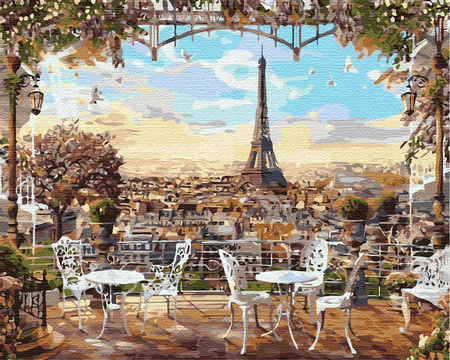 Kawiarnia z widokiem na Wieżę Eiffla
